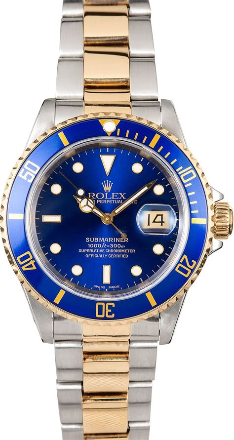 rolex submariner blue silver gold